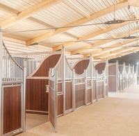 4m X 4m Seepoem Stable Durable Galvanisé Métal Bois Construction Bonne Ventilation Nouvel État Abri pour chevaux