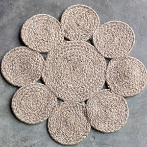 COTTON ROPE BRAIDED ANTI-SLIP FLORAL MODERN WEDDING OUTER TIKKI DESIGN <b>PLACEMATS</b> - Product Image 1