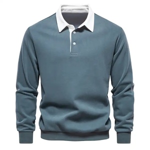 2024 dernière mode bonne qualité coton à manches longues sweats hommes décontracté col Style OEM personnalisé en relief hiver XS polaire - Product Image 4