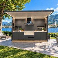 Station de barbecue en acier inoxydable pour cuisine extérieure commerciale avec table de préparation et rangement, ensemble de cuisson pour traiteur extérieur