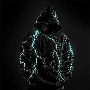 Sweat-shirt à manches longues imprimé 3D brodé pour homme, coupe classique, motif éclair tendance, avec fermeture éclair, personnalisable - Product Image 3