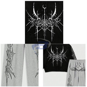 Survêtements pour hommes, sweat à capuche imprimé pour l'hiver, pantalon de jogging, ensemble de survêtement streetwear léger, coupe-vent, respirant - Product Image 3