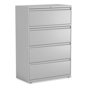 Alera 25494 Light Gray 36 In. X 18.63 In. X 52.5 In. Legal/Letter-Size 4-<b>Drawer</b> Lateral File with <b>Lockable</b> Feature - Product Image 1