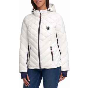 UNIQUE GYM WEAR OEM Chaqueta de invierno para mujer, tipo blazer, con cuello alto, cuello/gorro desmontable, impermeable, cortavientos, relleno de poliéster - Product Image 3