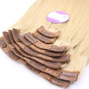 Top Quality Hair Luxury Double Drawn Remy 100% Natural Virgin Raw Human Hair Invisible Seamless <b>Clip</b> in Hair Extension - Product Image 2