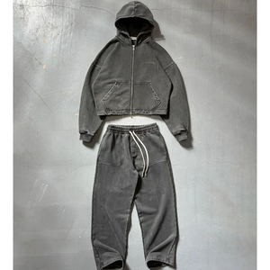 Ensemble de survêtement unisexe en molleton 450 GSM imprimé, haute qualité, avec pantalon évasé et sweat à capuche, idéal pour l'hiver et le streetwear - Product Image 6