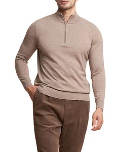 Pull à col montant en laine mélangée et cachemire, surdimensionné, à col polo, tricoté, pour homme, avec étiquette privée personnalisée, 2026 - Product Image 3