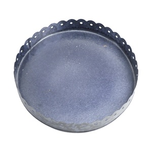 Plateau de service rond en métal argent galvanisé de ferme de conception moderne à bas prix avec poignées pour la décoration de la maison et la Table - Product Image 3