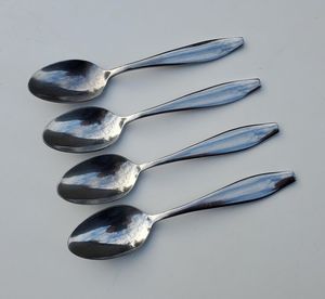 Stainless Steel American Style Serving Spoon Set of 4 with Long Handles <b>Mirror</b> Polish Sustainable Durable Finish for Wedding - Product Image 6