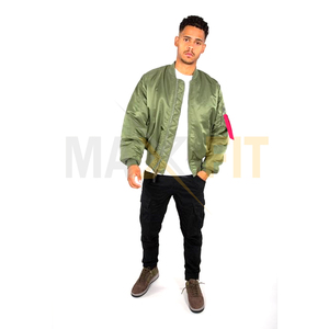 2025 nouveauté hommes décontracté Bomber veste personnalisé de haute qualité Style collège avec col montant toile tissu haut Design - Product Image 4