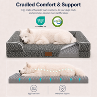 Coussin Premium en Chenille pour Animaux de Compagnie avec Mousse Alvéolée Anti-Pression et Rembourrage Rembourré pour Chiens et Chats de Taille Moyenne à Grande, Écologique