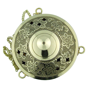 Brûleur d'encens suspendu en laiton avec chaîne accessoires de parfum d'air article décoratif pour la décoration intérieure d'hôtel à la maison - Product Image 3