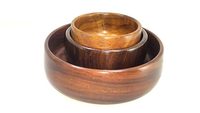 Bol de service classique en bois d'acacia extra large Aaliyan Impex, écologique, jetable, en stock, sculpté à la main, design personnalisé