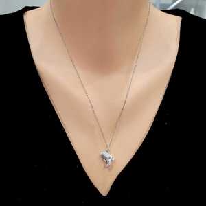 Pendentif botte en argent sterling 925, or 14 carats, or rose, platine, rhodium, orné de motifs animaliers, clé, turquoise, diamant, zircon d'eau douce - Product Image 1