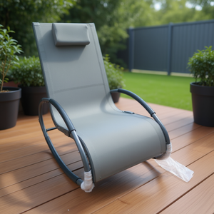 Silla Mecedora de Acero Roma Taup HJ 004 para Amicasa, Muebles para el Hogar con Estilo - Product Image 3