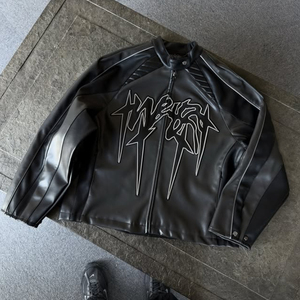 เสื้อแจ็กเก็ตหนังวัวแท้ระบายอากาศได้ดีสำหรับผู้ชายผู้หญิงเสื้อสไตล์นักขี่มอเตอร์ไซค์ - Product Image 2