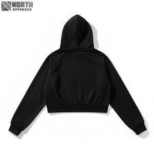 Personalizar las mujeres sudaderas con capucha de moda al por mayor de alta calidad recortada Sudadera con capucha Mujer 450 GSM - Product Image 2