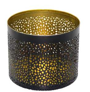 Porte-bougie décoratif en métal pour la maison, finition dorée, couleur noire, design moderne, récipient à bougie, Pâques, fait à la main, luxe - Product Image 1