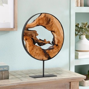 Centro de Mesa Redondo de Lujo, Objeto Artístico Hecho a Mano, Impresionante Adorno Decorativo para Hogares Modernos y Elegantes de la India - Product Image 1