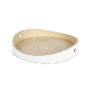 Plateau de service rond en bambou filé coloré avec 6 petits bols, ensemble de collations et d'apéritifs fait à la main pour la maison et les fêtes - Product Image 5