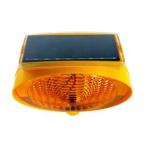 Orange Round <b>Solar</b> Flashing Delineator Set IP68 Waterproof Traffic Warning <b>Light</b> Made of Plastic/PC Material - Product Image 4