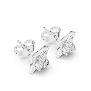 Boucles d'oreilles en grappe de diamants, clarté VVS-VS EF, diamants de laboratoire 0,12 CT, or 18 carats, 14 carats, 10 carats et argent 925, rose, jaune, blanc - Product Image 5