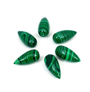 Malachite verte synthétique 18X8mm pierre lisse taille calibrée pour la fabrication de bijoux pierres précieuses en vrac - Product Image 4