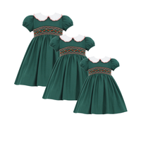 Robes Filles Bébé Fille Bonne Qualité Prince Noël Smocké Pour Robe Enfants Vietnam Fabricant ODM OEM Manches Courtes Décontracté