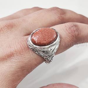 Bague pour homme en argent sterling 925, pierre de soleil naturelle, toutes tailles, style ottoman vintage, cadeau de Noël, bijoux pour grossistes - Product Image 5