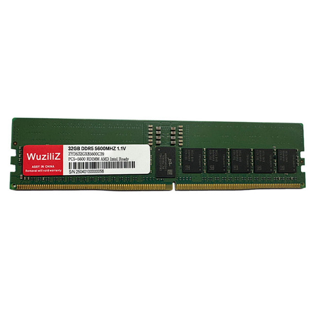Factory Wholesale OEM/ODM 32GB DDR5 4800MHz(PC5-38400)/5600MHz(PC5-44800) 2Rx8 REG ECC RDIMM Server Workstation Memory RAM 1.1V