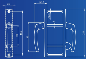 Manija de la puerta Milano Balcony - Product Image 2