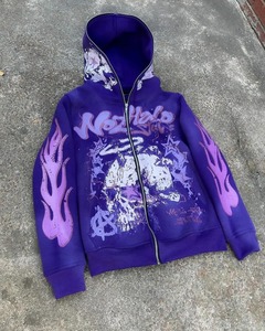 Harajuku Skull Print Graphic Y2k Top Oversized Zip up Man Hoodi Couples Hoodies <b>Men</b> Streetwear Goth <b>Men</b> Clothes - Product Image 2