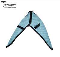 Tapis de selle matelassé bleu clair tout usage en polyester doublé polaire avec sangle de maintien pour l'équitation