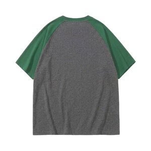 High Quality Polyester/Cotton Oversized Raglan T-Shirt Puff Printed <b>Back</b> Logo Crewneck Streetwear Unisex Regular Fit Breathable - Product Image 2
