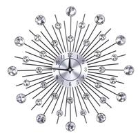 Reloj de pared de Metal de lujo con decoración artística dorada, reloj de pared con forma de reloj, reloj de pared de vidrio templado