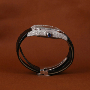 Montre-bracelet en acier inoxydable de haute qualité avec design unique, diamant moissanite, alliage tendance, hip-hop, verre de quartz, luxueuse et sertie - Product Image 5