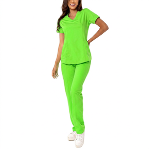 Uniformes Médicos para Hospitales, Uniformes de Enfermera, Color Morado, Personalizados, de Poliéster y Algodón, Manga Corta, Unisex, Conjuntos de Uniformes Quirúrgicos, Tela Tejida - Product Image 4