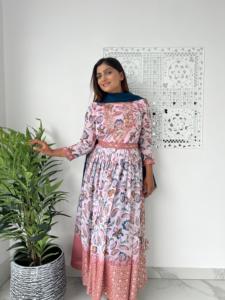 DERNIER DESIGNER NAIRA CUT LOURD FAUX GEORGATTE LONG KURTI PLAZZO - Product Image 5