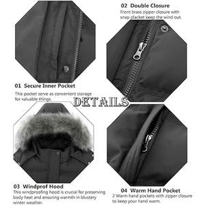 Abrigo de Invierno con Capucha para Mujer, Chaqueta Acolchada Gruesa con Capucha de Piel Sintética Extraíble, Ropa Exterior Cálida e Impermeable - Product Image 4