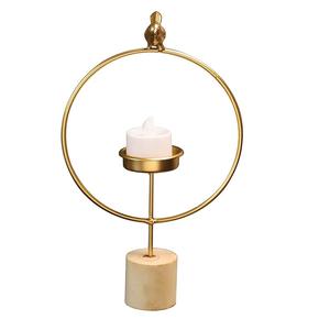 Bougeoir décoratif en métal de luxe moderne élégamment conçu pour les événements formels mariage église automne vacances et décoration intérieure - Product Image 1