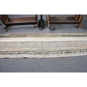 Tapis turc vintage 2,4x8,6 pi (73x263 cm), tapis floral brun gris - Product Image 3