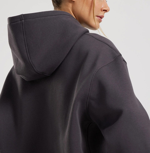 Sudadera con capucha y ajuste cuadrado de gran tamaño de alta calidad para mujer, ropa informal con hombros caídos, sudaderas con capucha de Hip Hop para mujer - Product Image 2