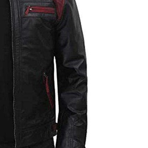 2025 Autumn Winter Men's High-quality Leather Jacket Slim Fit Bomber Style <b>Motorbike</b> Jacket For Man - Product Image 4