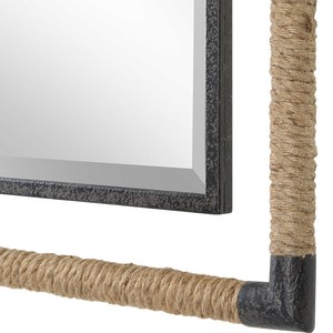 Espejo de pared rectangular de hierro negro óxido hogar hotel apartamento sala de estar dormitorio pasillo decoración de pared espejo de tocador - Product Image 2