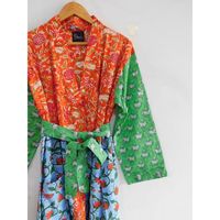 Kimono de algodón Multicolor para mujer, ropa íntima, camisón, vestido de verano, albornoz