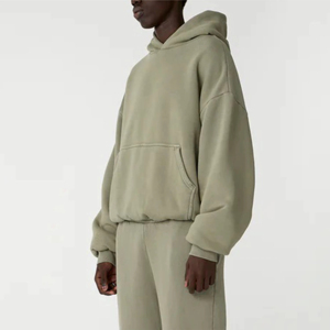 OEM Unisex Invierno Sudaderas 100% Algodón Liso Peso Pesado Fleece Hoodies Oversize Logo Impreso para Hombres - Product Image 5