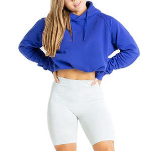 Sweat à capuche court vintage pour femme, motif dessin animé, 100% coton molletonné, coupe oversize, décontracté - Product Image 4