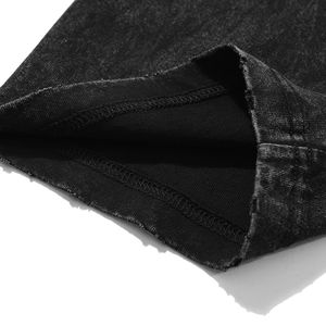 Camiseta de punto con letras para hombre, camiseta lavada de algodón para hombre, camiseta de decapado de marca, Puffs personalizados, bordado impreso de gran tamaño - Product Image 4