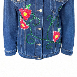 Fashion Streetwear Men Jacket Embroidery Denim Jackets MenWholesale Light <b>Weight</b> Breathable Jeans Denim Jacket for Women - Product Image 6