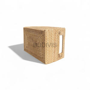 Vente en gros de paniers de rangement en rotin naturel forme rectangulaire de style vintage pour la maison et la cuisine multi-usages - Product Image 5